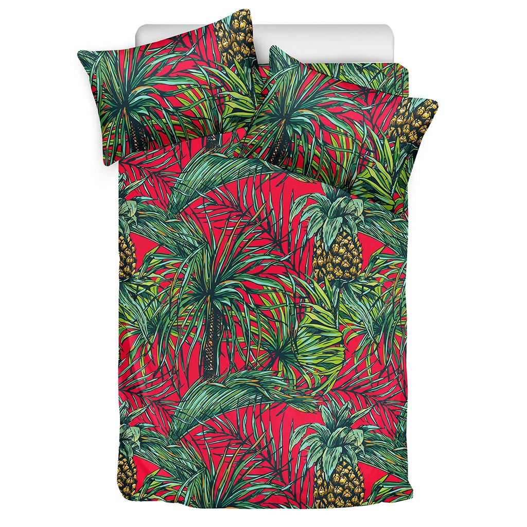 Pineapple Leaves Hawaii Pattern Print Duvet Cover Bedding Set