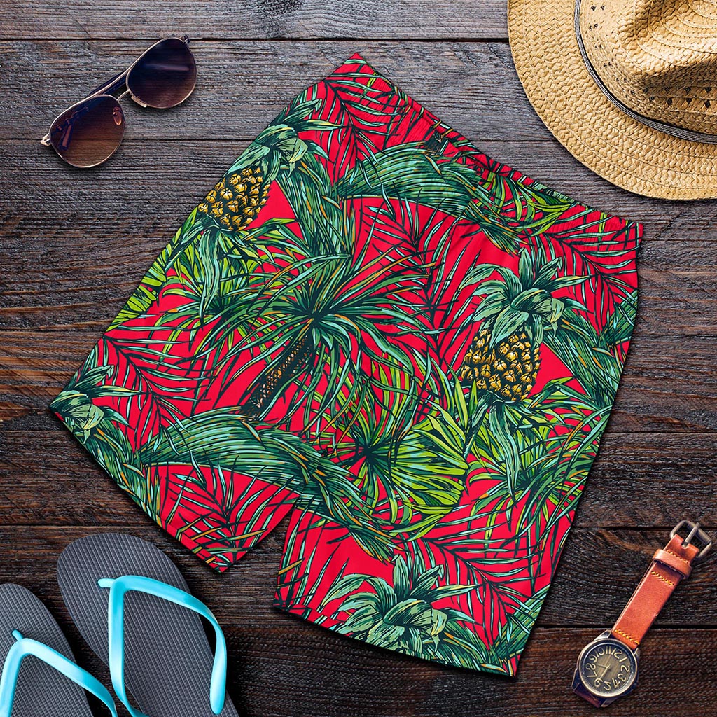 Pineapple Leaves Hawaii Pattern Print Men's Shorts