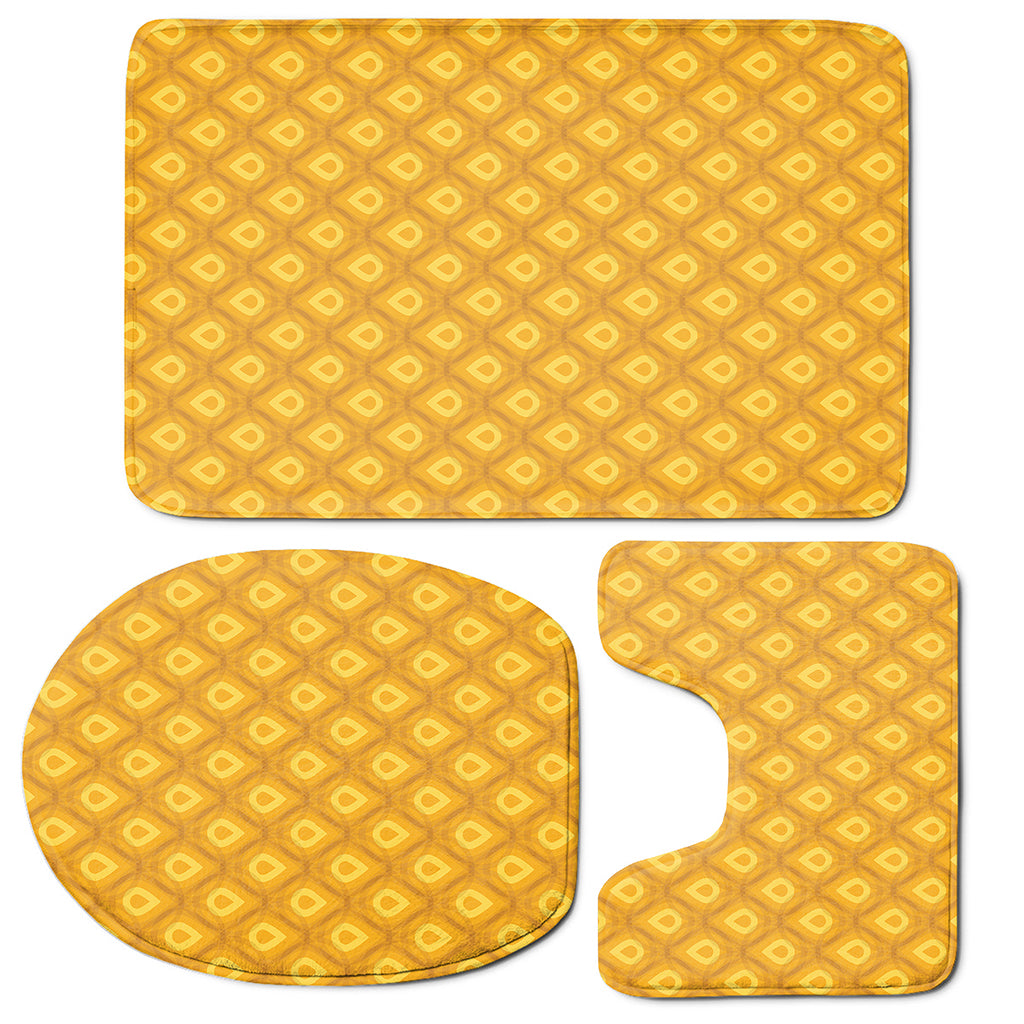 Pineapple Print 3 Piece Bath Mat Set