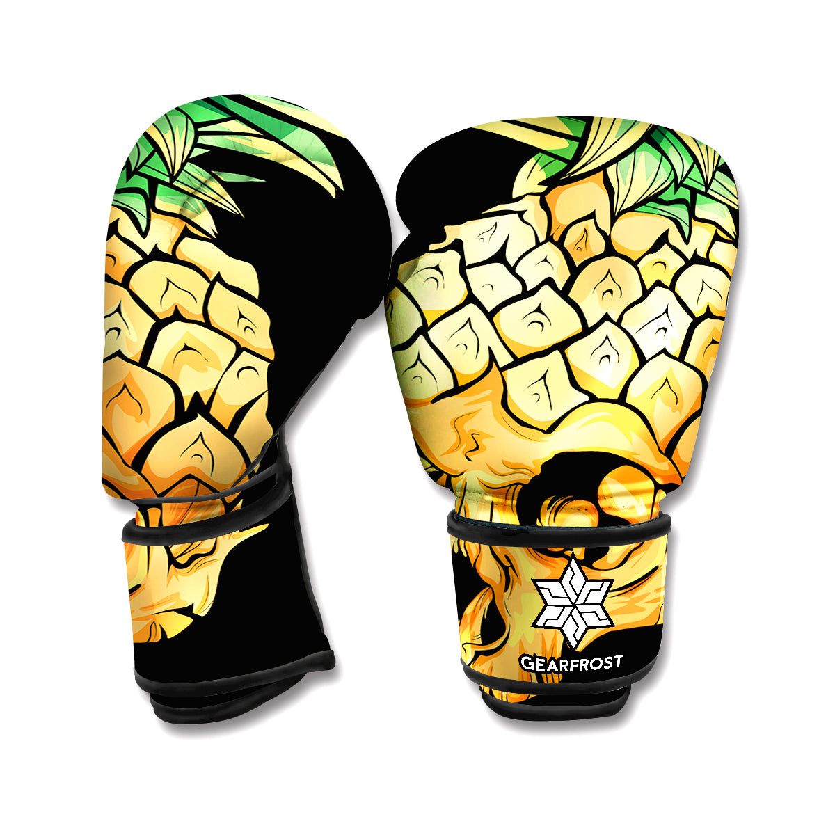 Pineapple Skull Print Boxing Gloves