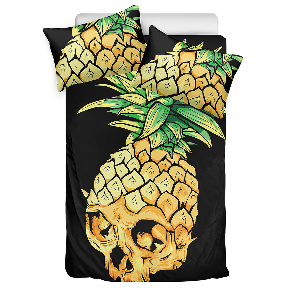 Pineapple Skull Print Duvet Cover Bedding Set