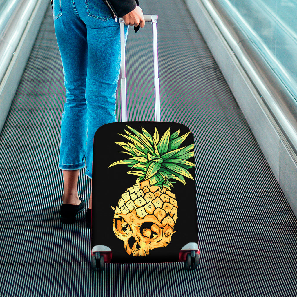 Pineapple Skull Print Luggage Cover