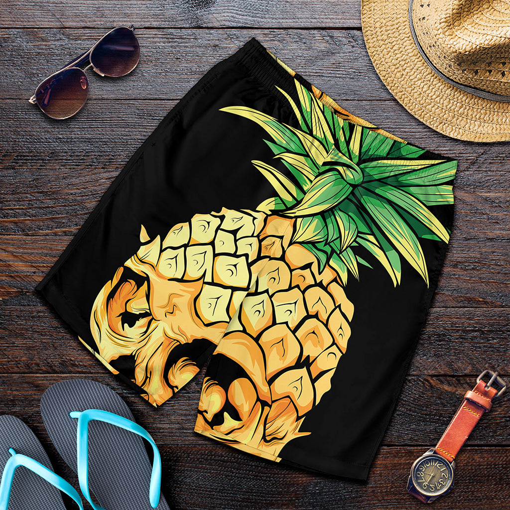 Pineapple Skull Print Men's Shorts