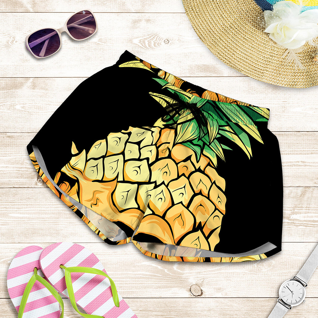 Pineapple Skull Print Women's Shorts
