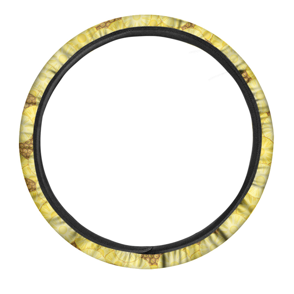 Pineapple Slices Pattern Print Car Steering Wheel Cover