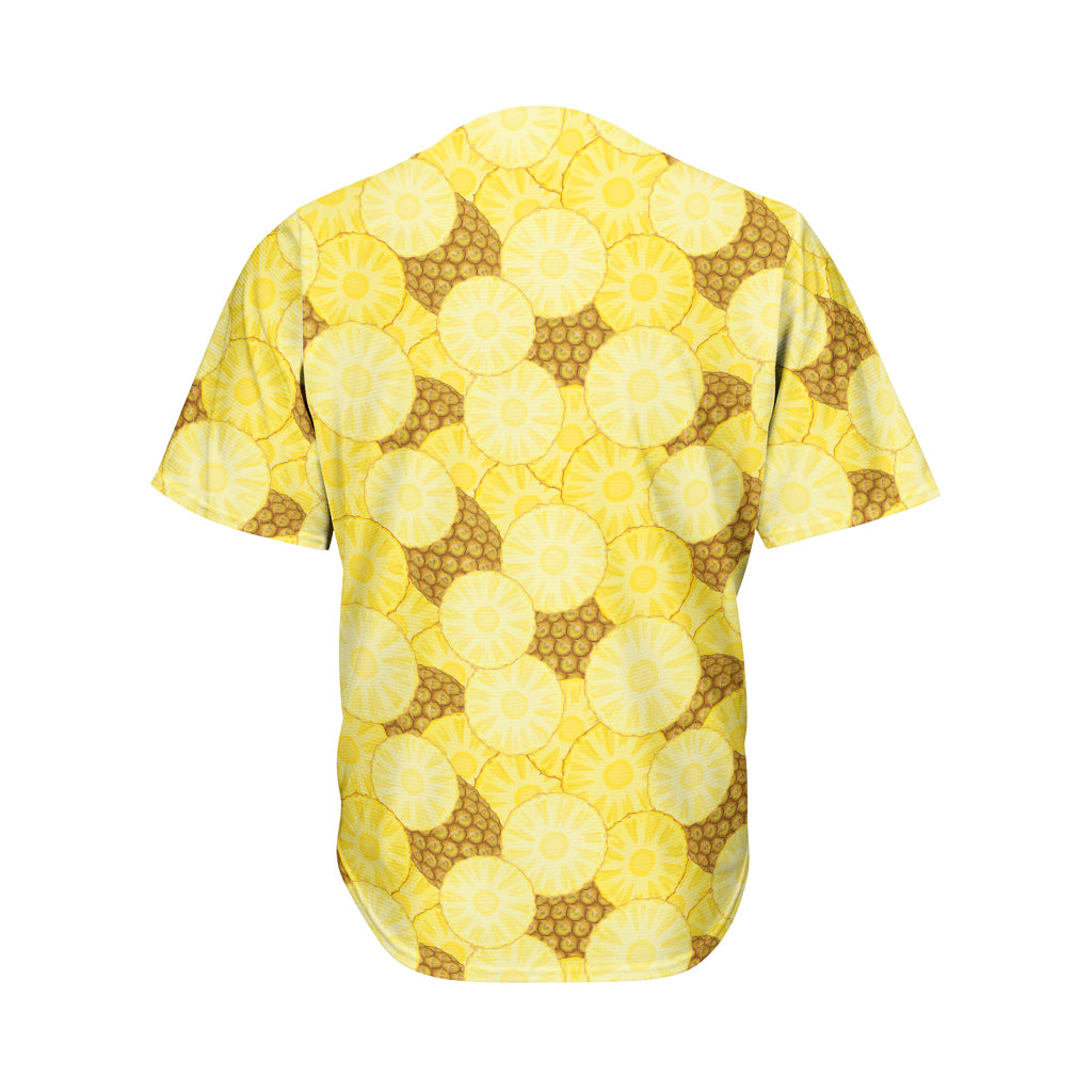 Pineapple Slices Pattern Print Men's Baseball Jersey