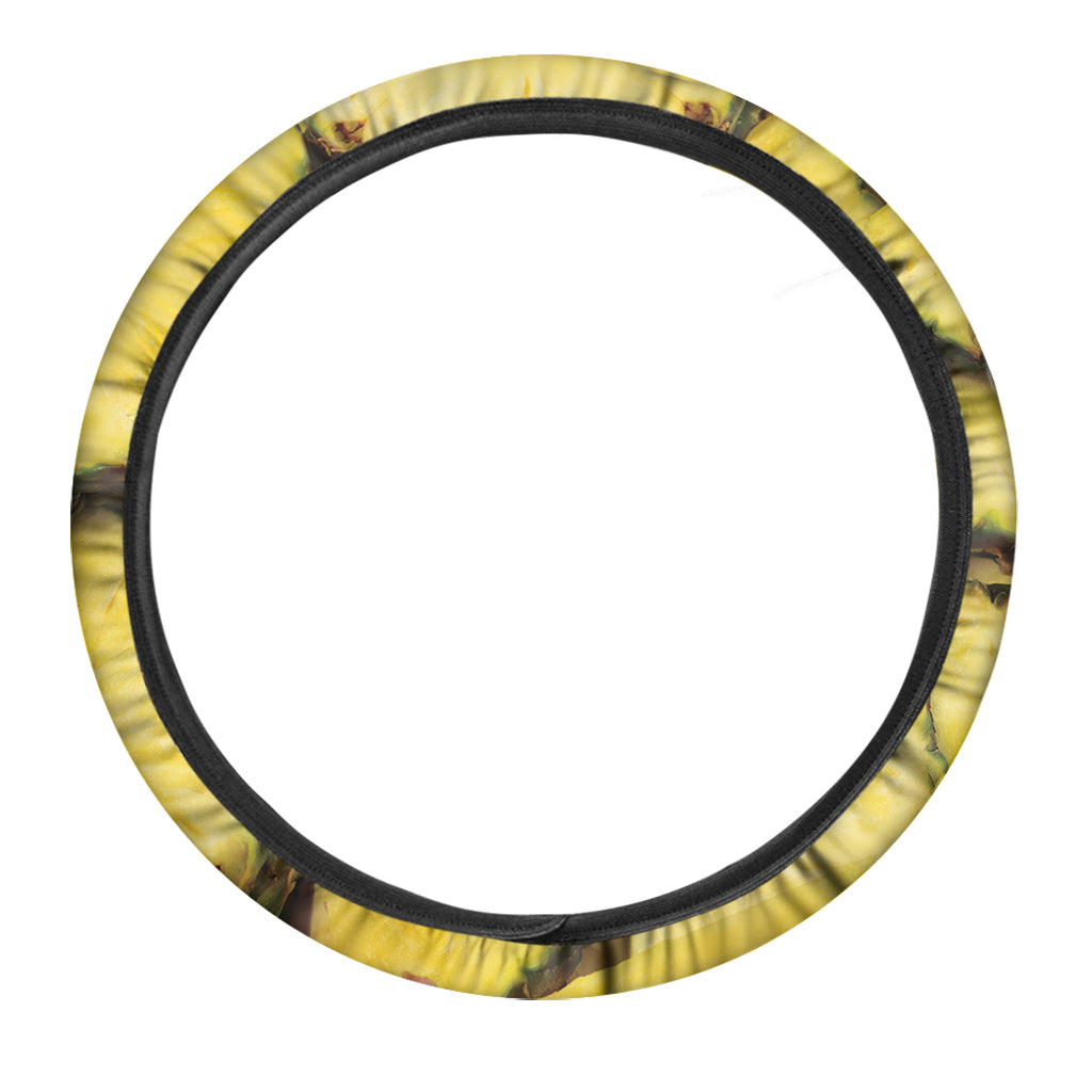 Pineapple Slices Print Car Steering Wheel Cover