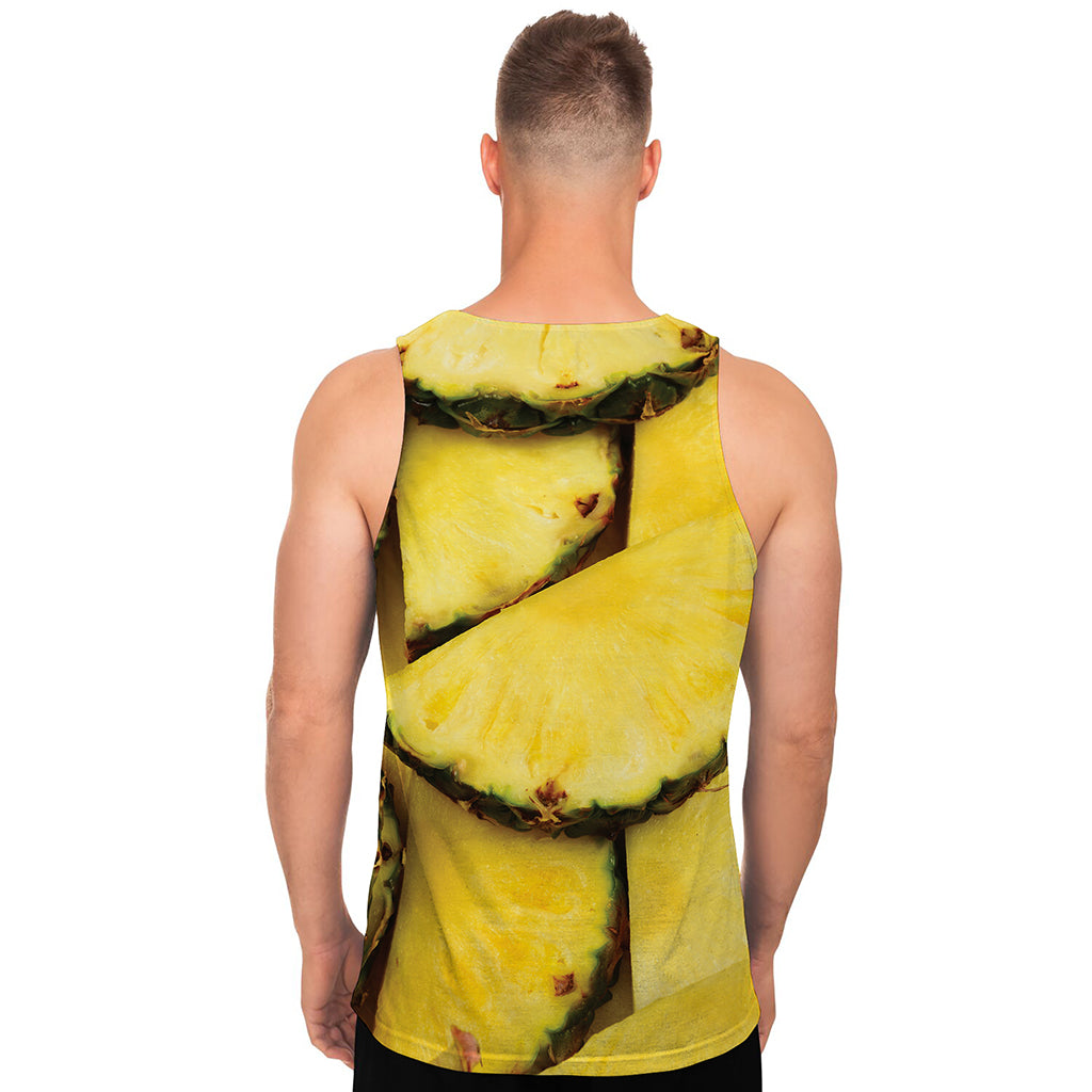 Pineapple Slices Print Men's Tank Top