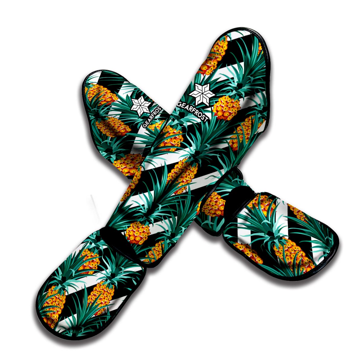 Pineapple Striped Pattern Print Muay Thai Shin Guard