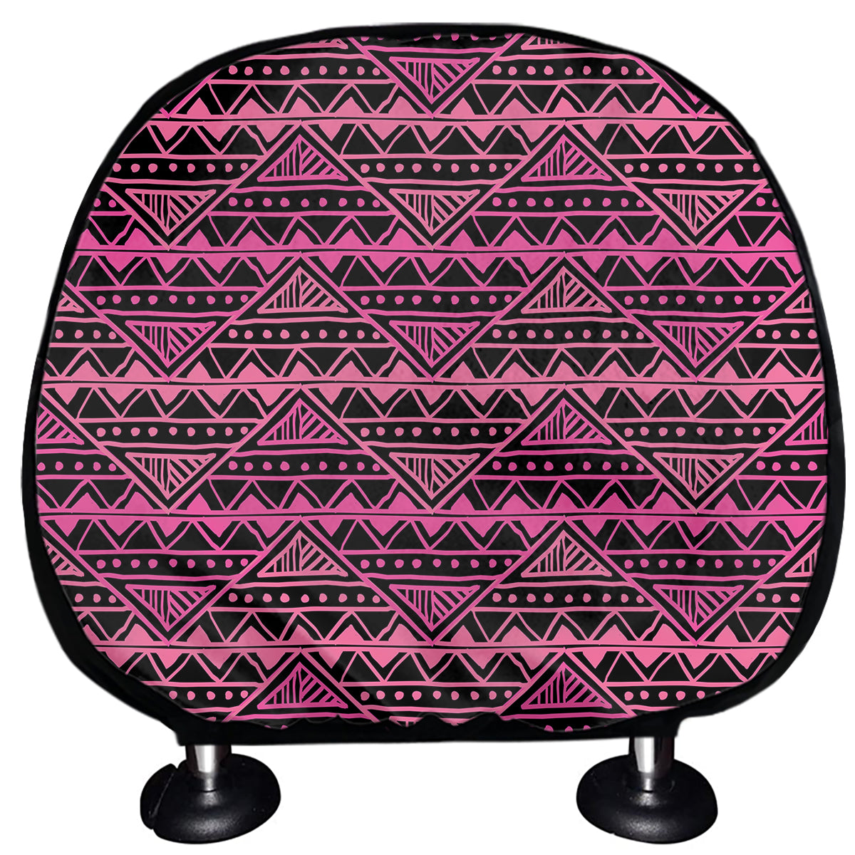 Pink African Ethnic Pattern Print Car Headrest Covers