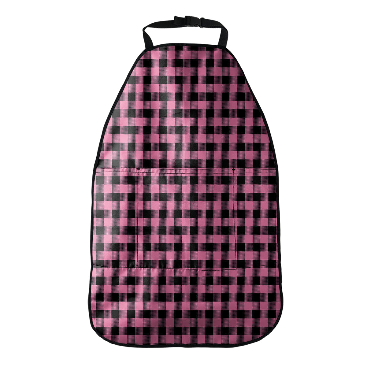 Pink And Black Buffalo Check Print Car Seat Organizers