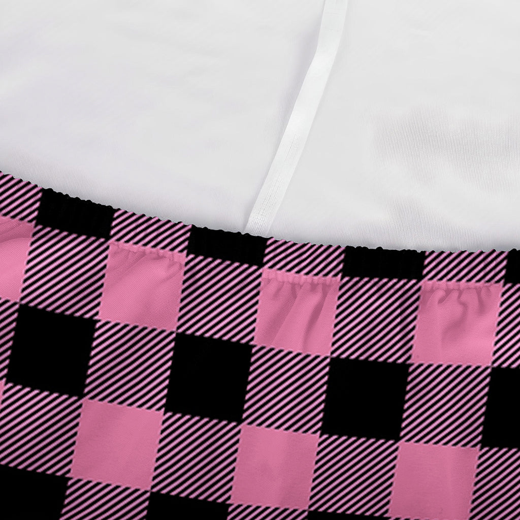 Pink And Black Buffalo Check Print Sofa Cover