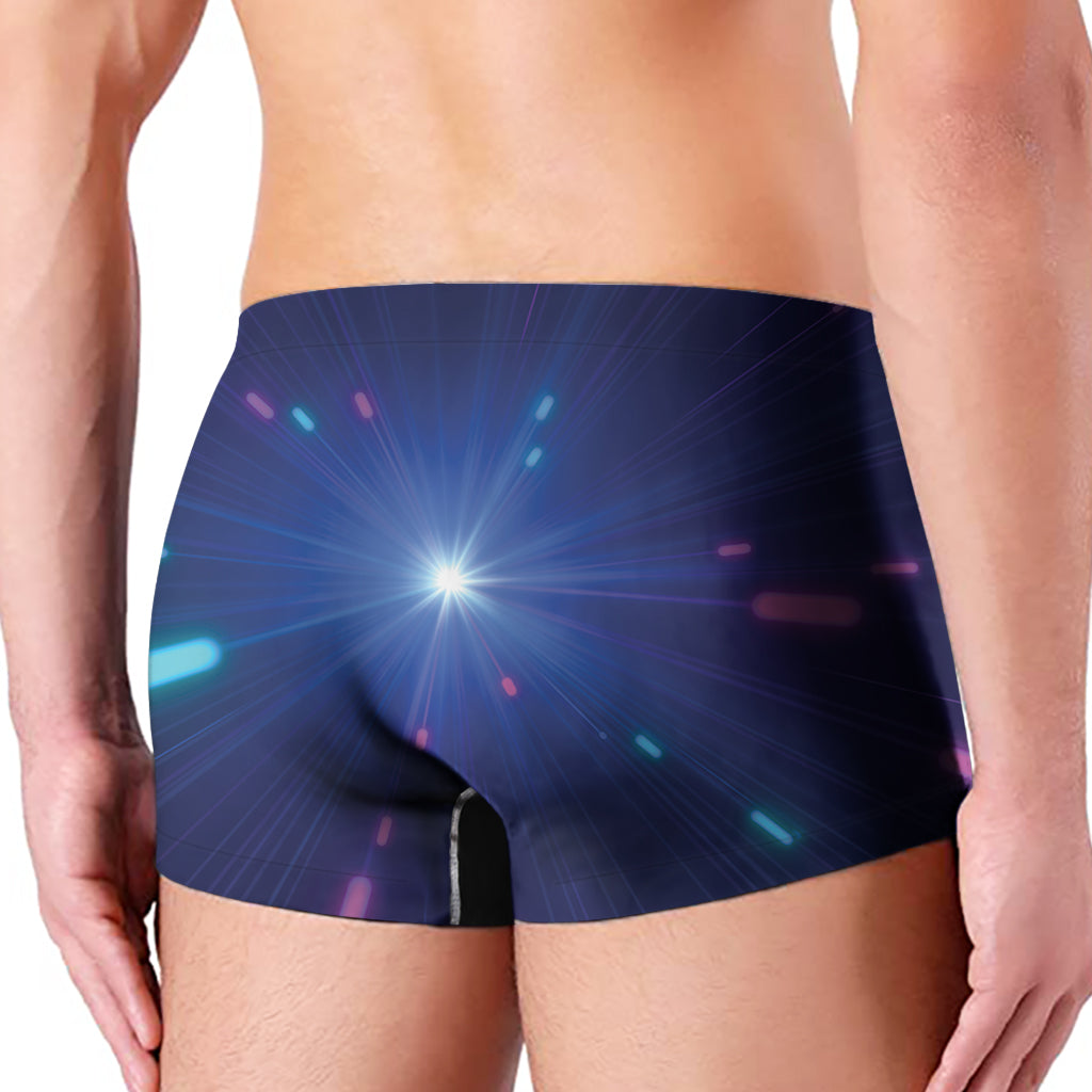 Pink And Teal Lights Speed Print Men's Boxer Briefs