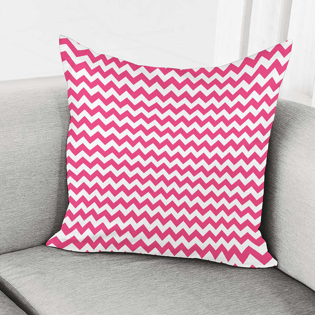 Pink And White Chevron Pattern Print Pillow Cover
