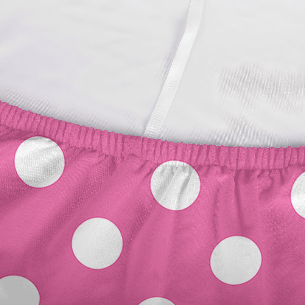 Pink And White Polka Dot Pattern Print Sofa Cover