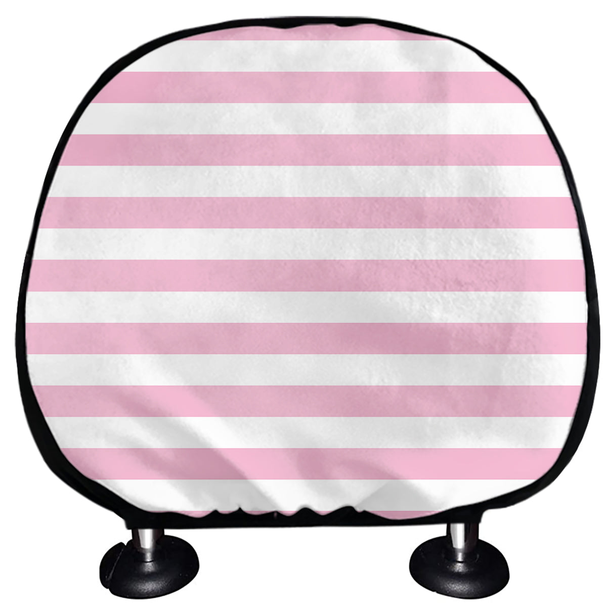 Pink And White Striped Pattern Print Car Headrest Covers