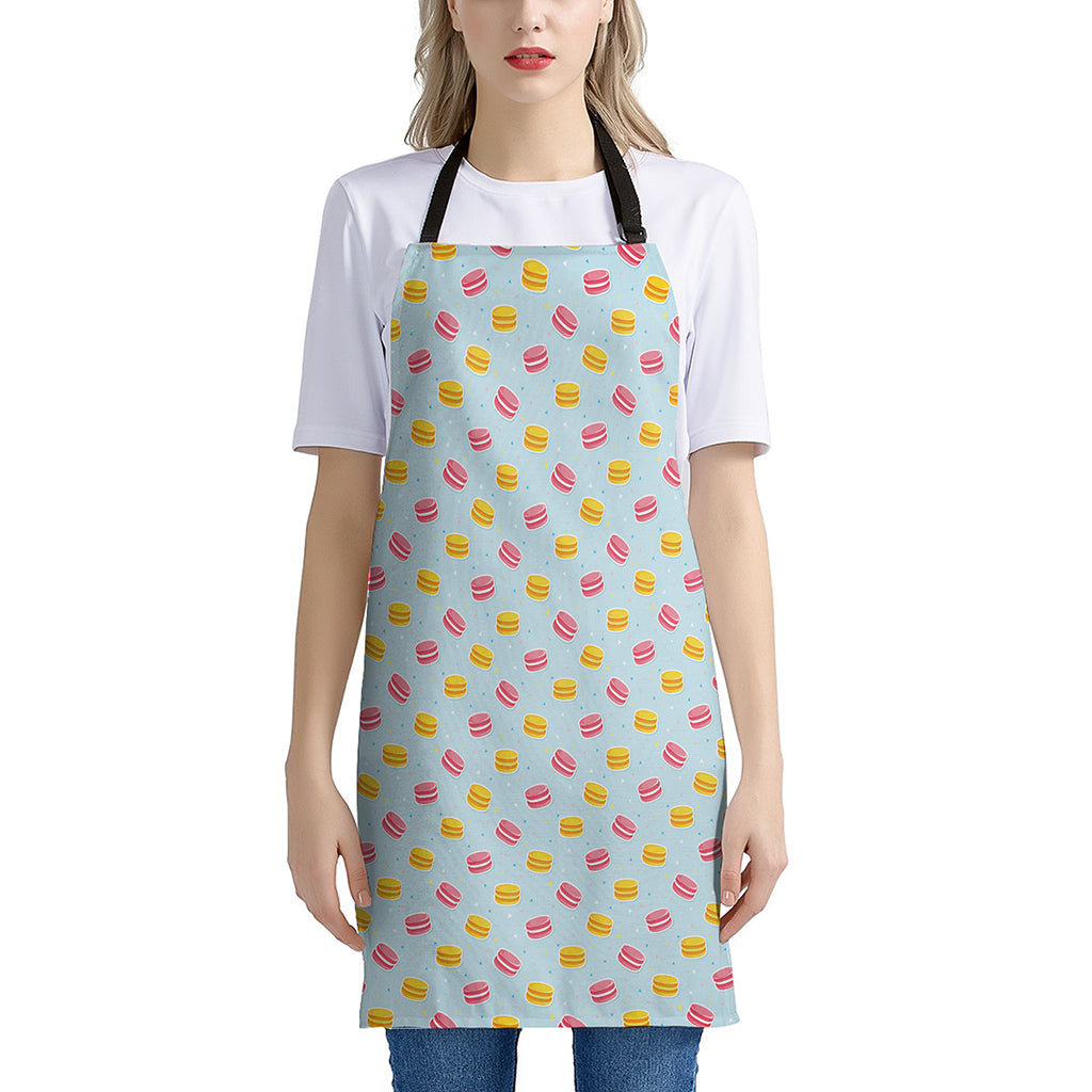 Pink And Yellow Macaron Pattern Print Apron