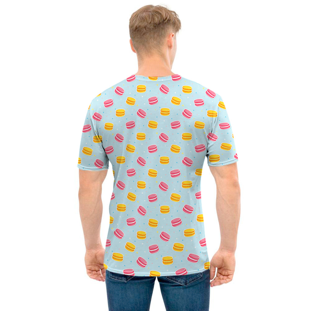 Pink And Yellow Macaron Pattern Print Men's T-Shirt