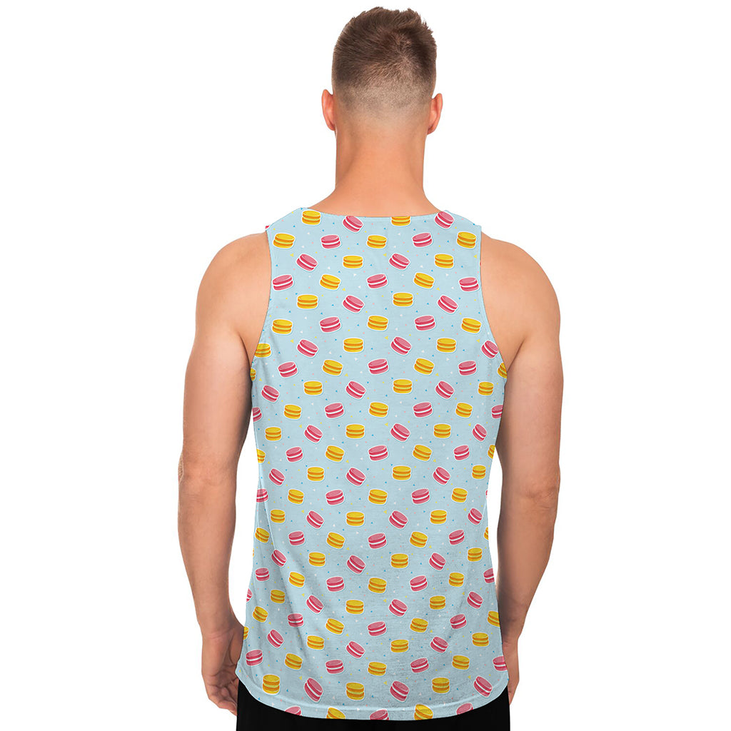 Pink And Yellow Macaron Pattern Print Men's Tank Top