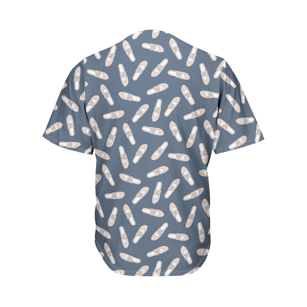Pink Ballet Shoes Pattern Print Men's Baseball Jersey