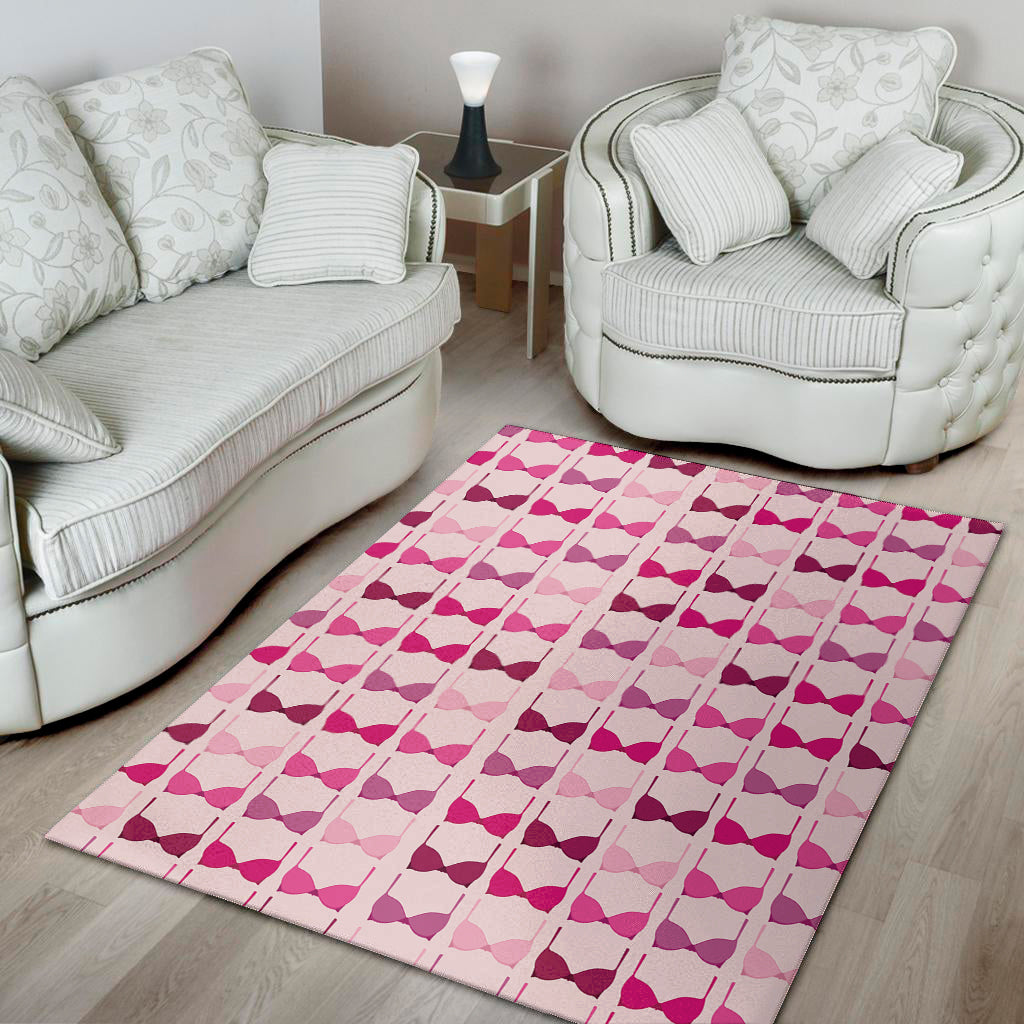 Pink Bra Breast Cancer Pattern Print Area Rug