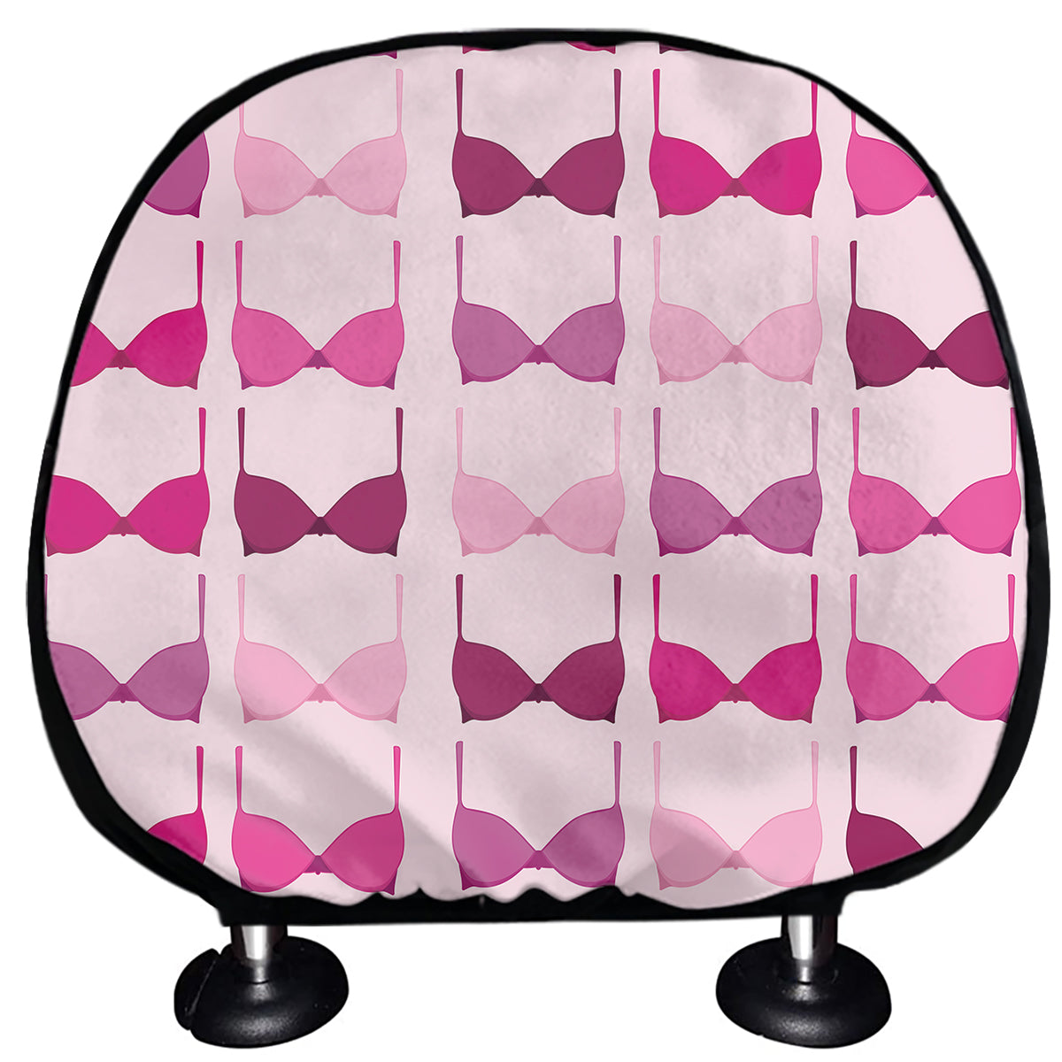 Pink Bra Breast Cancer Pattern Print Car Headrest Covers