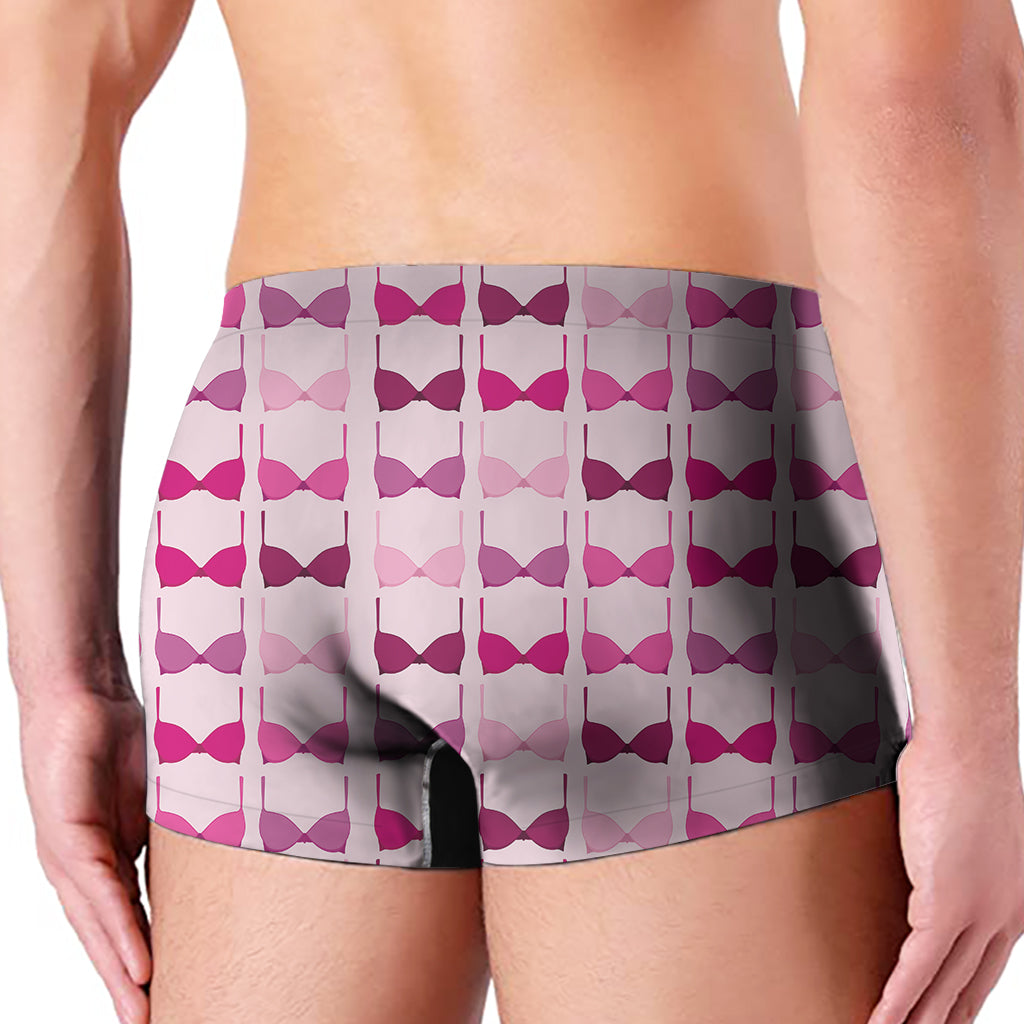 Pink Bra Breast Cancer Pattern Print Men's Boxer Briefs