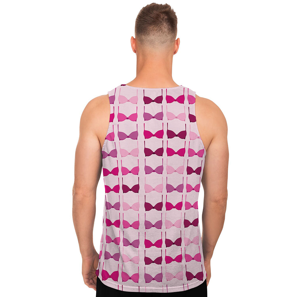 Pink Bra Breast Cancer Pattern Print Men's Tank Top