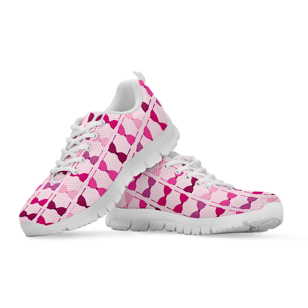 Pink Bra Breast Cancer Pattern Print White Sneakers