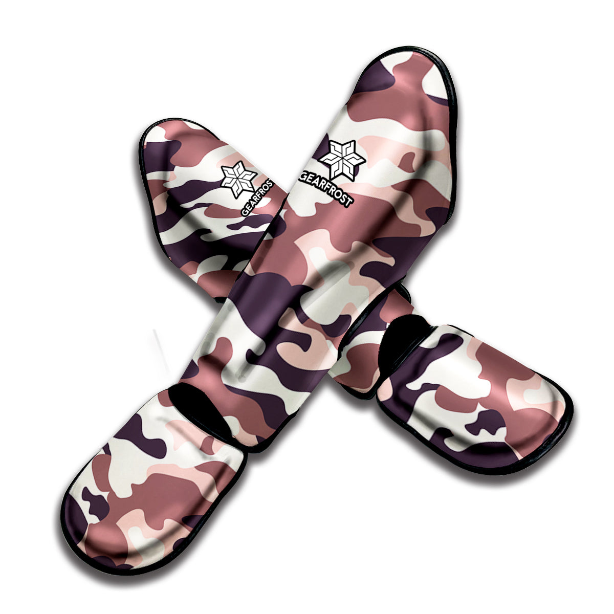 Pink Brown Camouflage Print Muay Thai Shin Guard