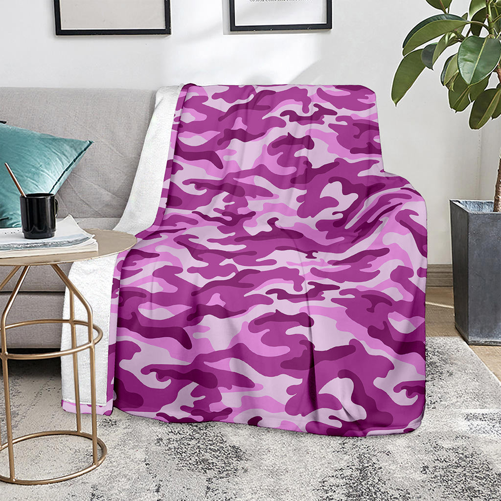 Pink Camouflage Print Blanket