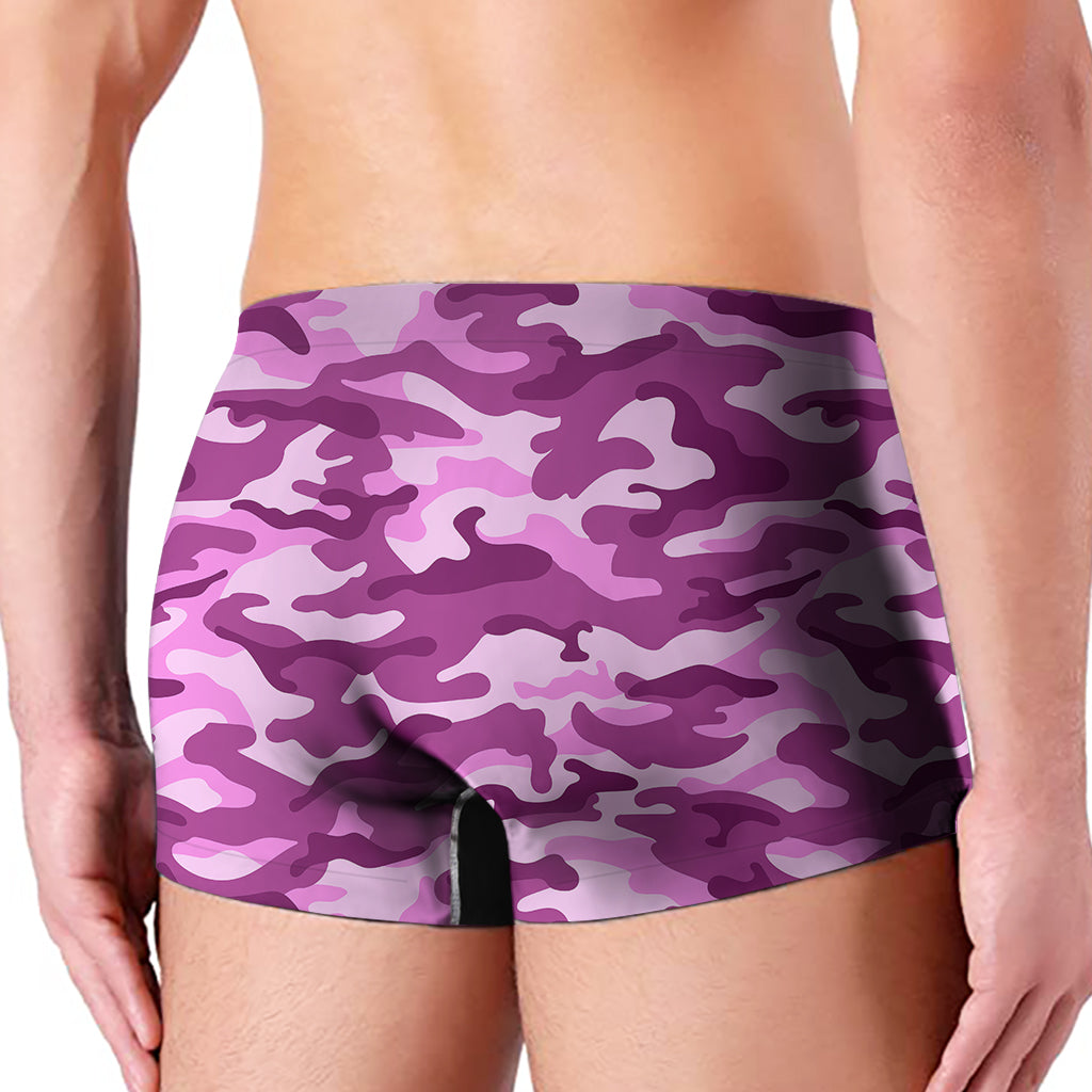 Pink Camouflage Print Men's Boxer Briefs