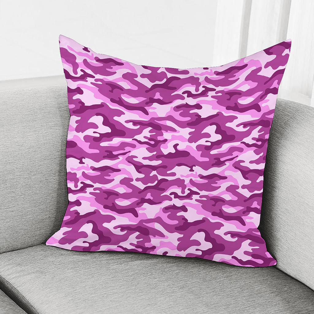 Pink Camouflage Print Pillow Cover