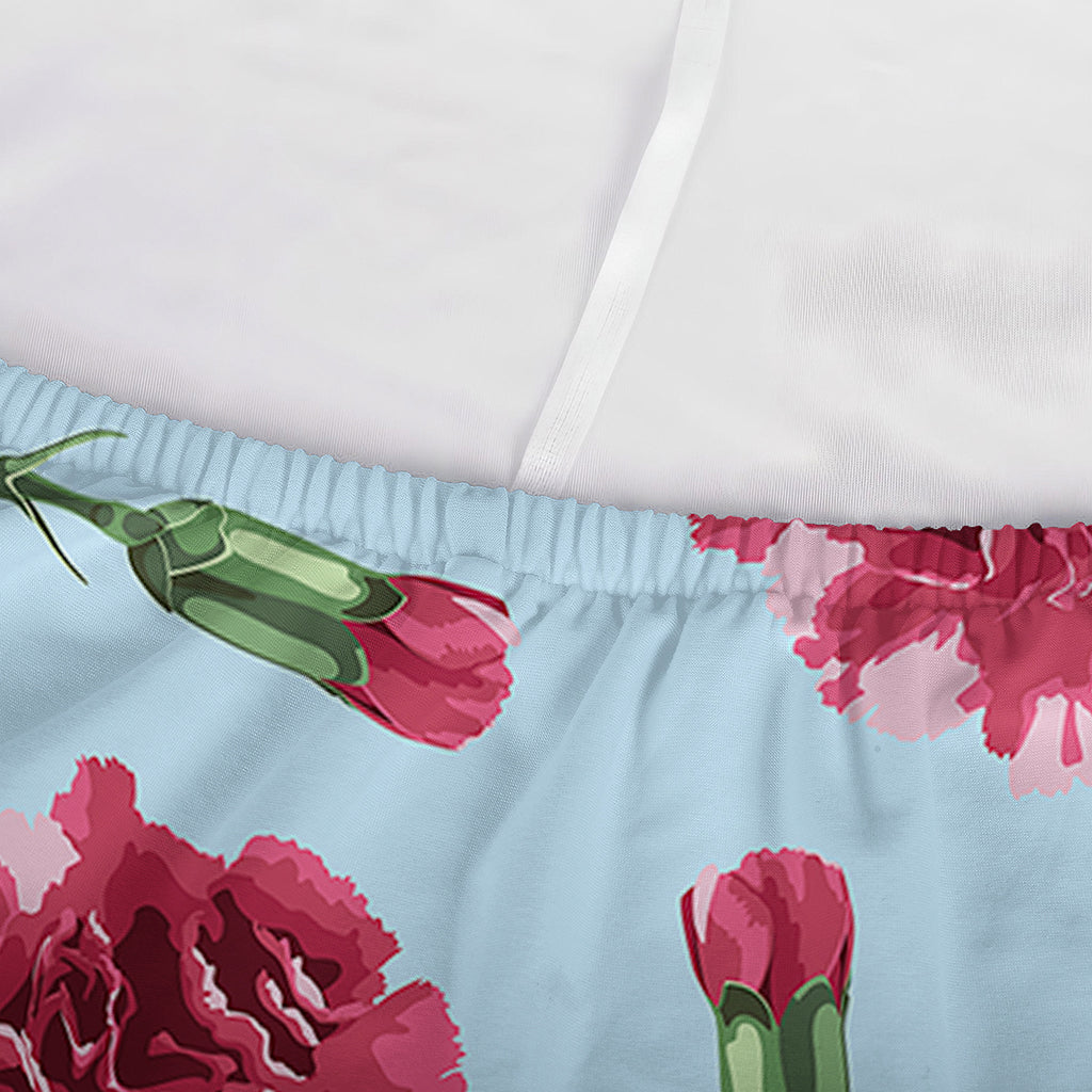 Pink Carnation Pattern Print Sofa Cover