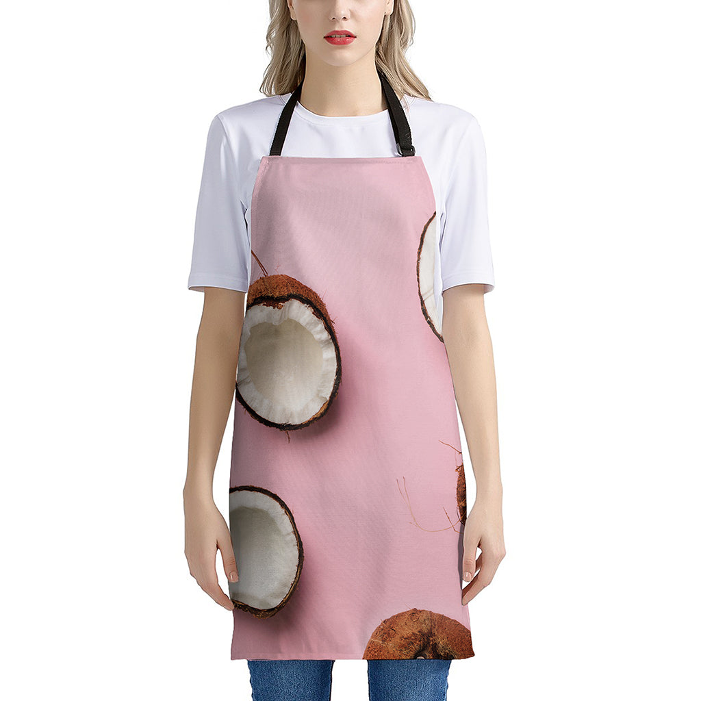 Pink Coconut Pattern Print Apron