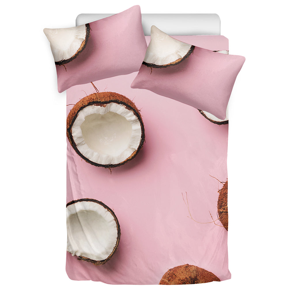 Pink Coconut Pattern Print Duvet Cover Bedding Set