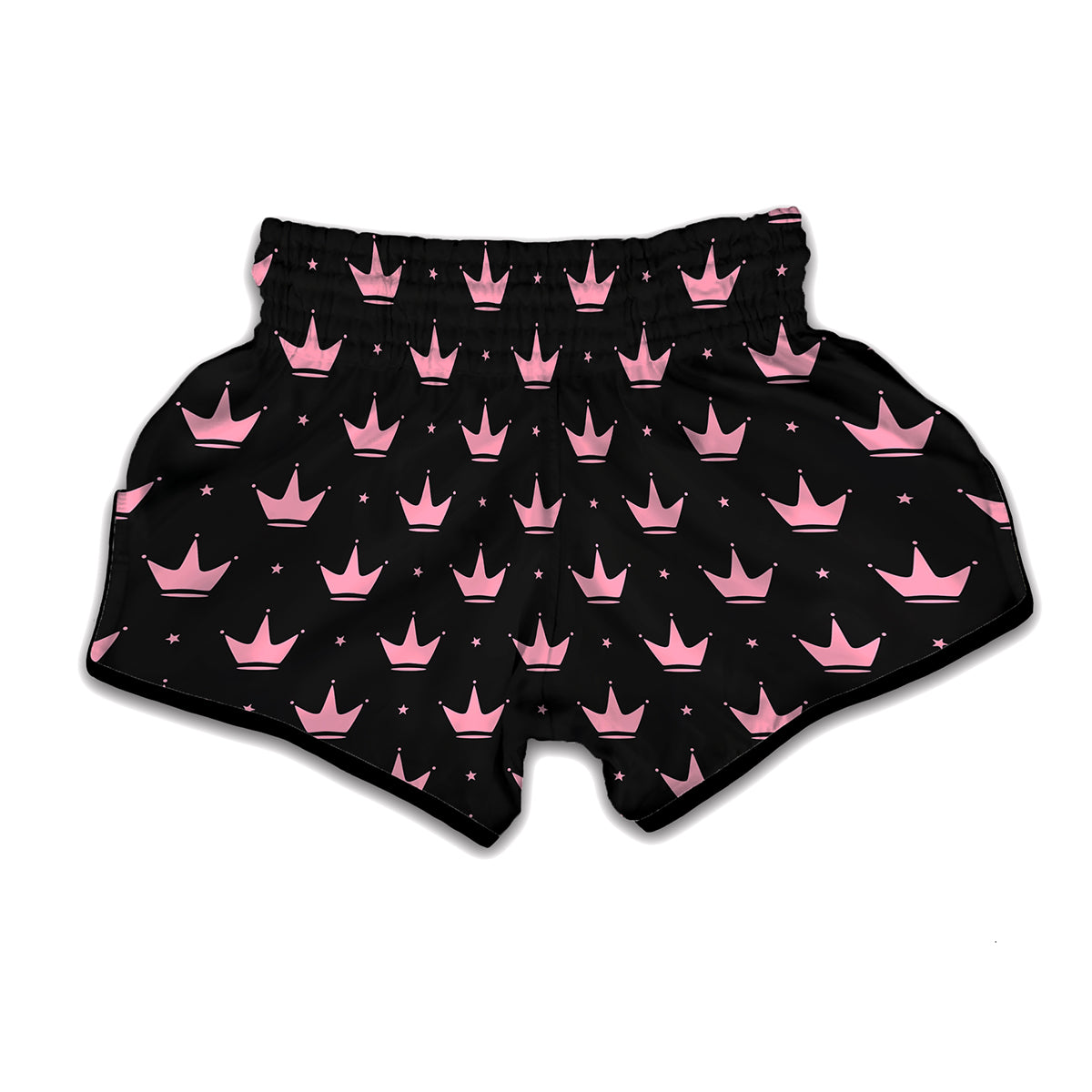 Pink Crown Pattern Print Muay Thai Boxing Shorts