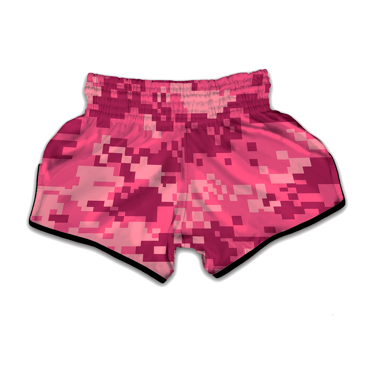 Pink Digital Camo Pattern Print Muay Thai Boxing Shorts