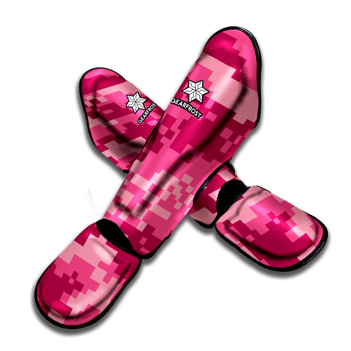 Pink Digital Camo Pattern Print Muay Thai Shin Guard