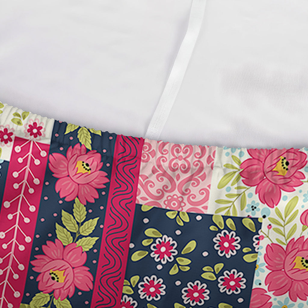 Pink Flower Patchwork Pattern Print Sofa Cover