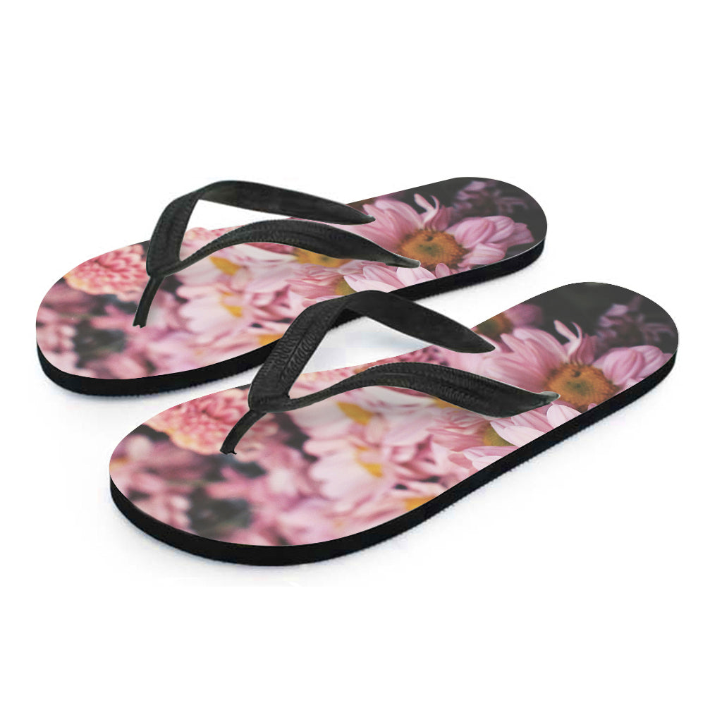 Pink Flowers Print Flip Flops