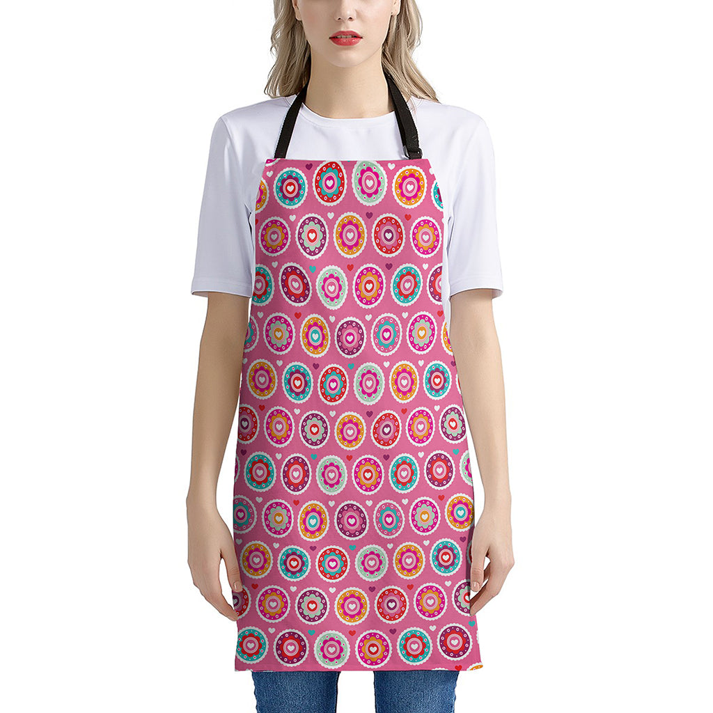 Pink Girly Flower Pattern Print Apron