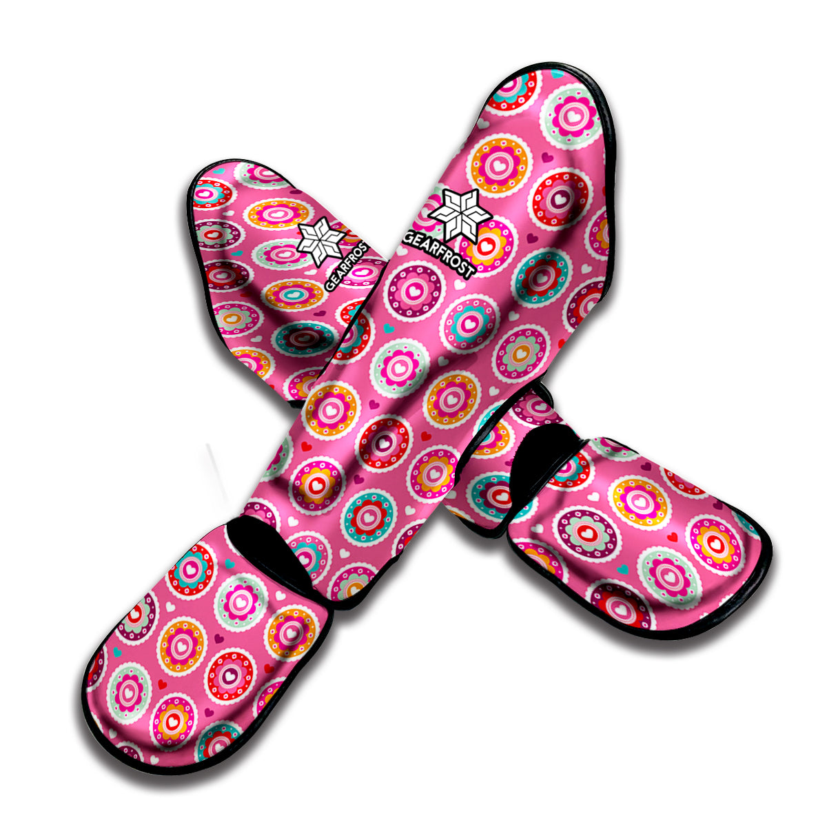 Pink Girly Flower Pattern Print Muay Thai Shin Guard