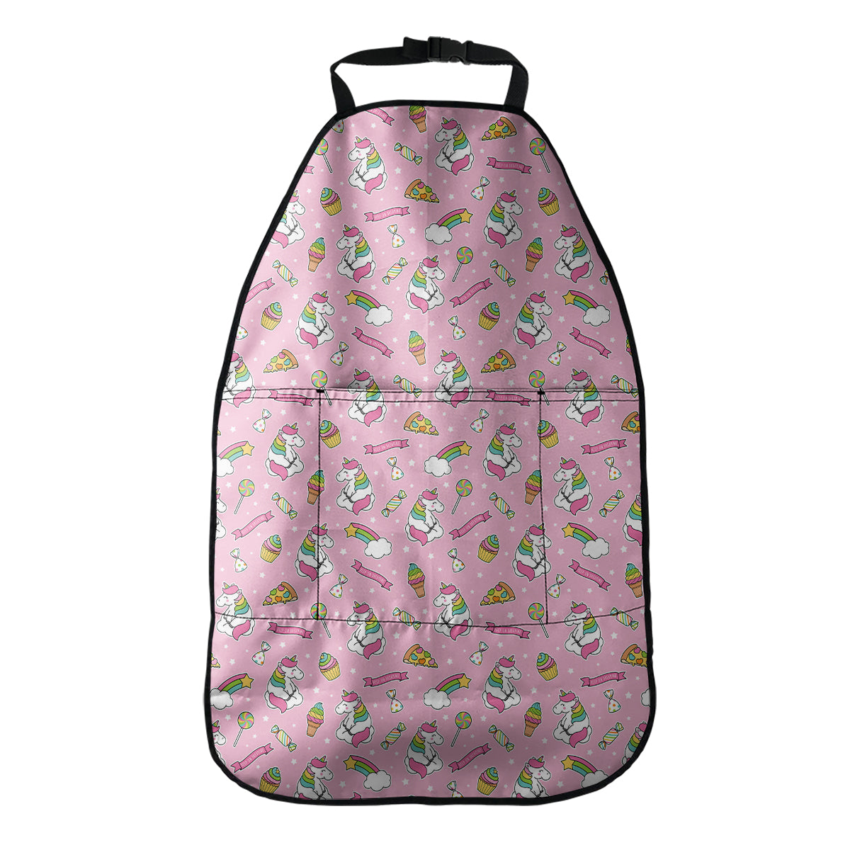 Pink Girly Unicorn Pattern Print Car Seat Organizers