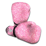 Pink Glitter Texture Print Boxing Gloves