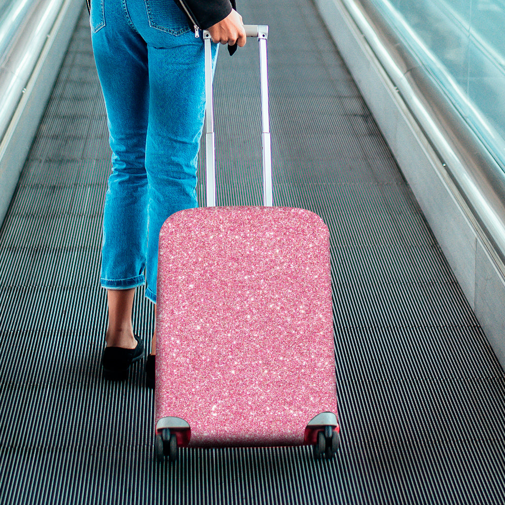 Pink Glitter Texture Print Luggage Cover