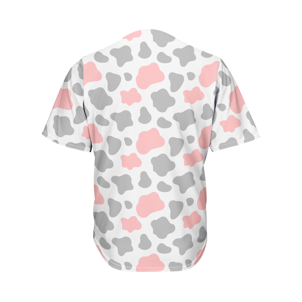 Pink And Grey Cow Print Men's Golf Shirts