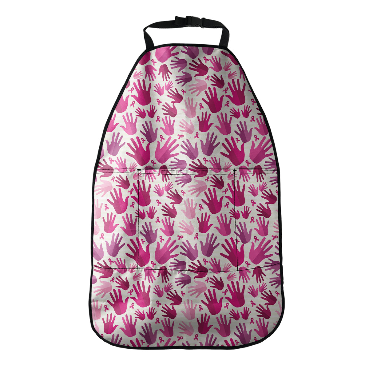 Pink Hand Breast Cancer Pattern Print Car Seat Organizers