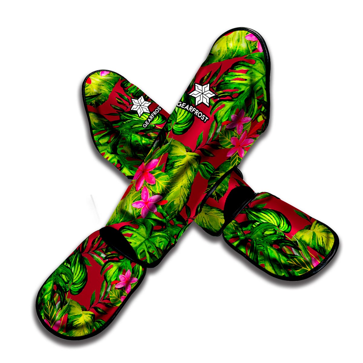 Pink Hawaiian Tropical Pattern Print Muay Thai Shin Guard