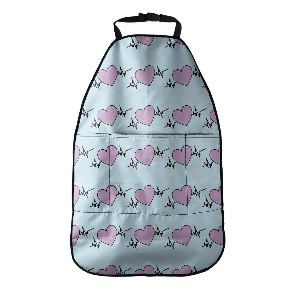 Pink Heartbeat Pattern Print Car Seat Organizers